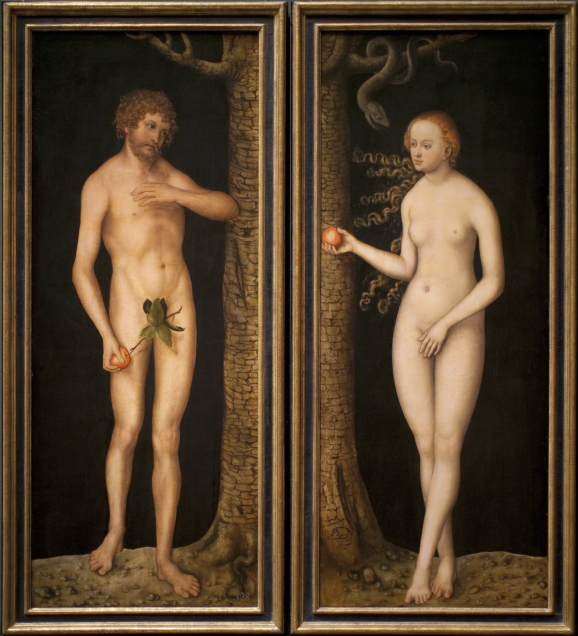 Adam og Eva, ca. 1510-20 af Lucas Cranach
