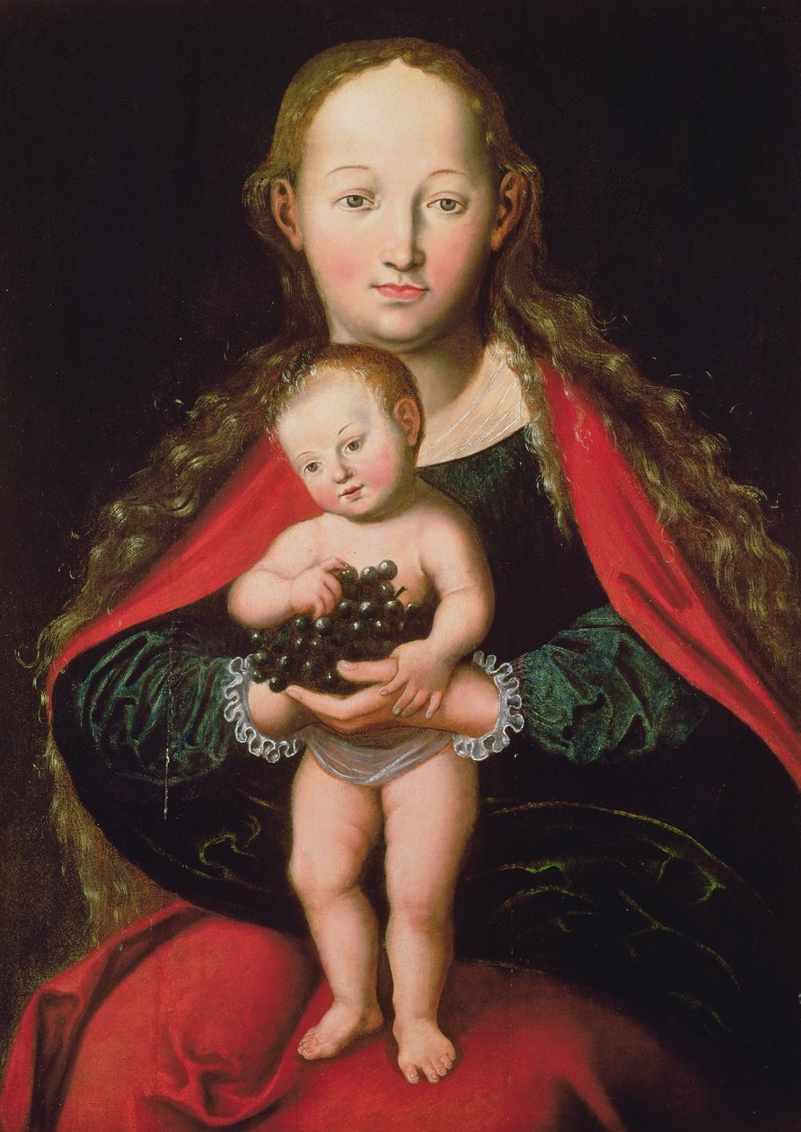 Jomfruen og barnet, af Lucas Cranach