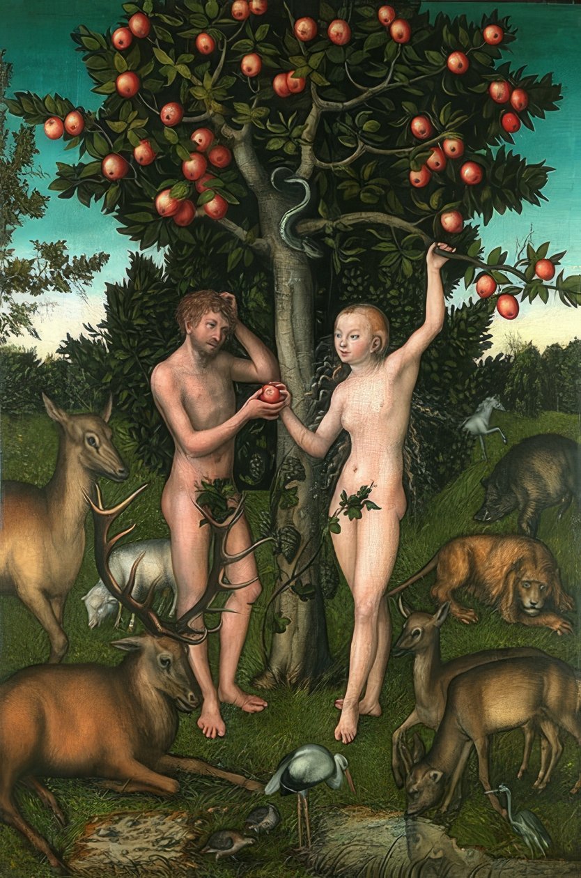 Adam og Eva. 1526 af Lucas Cranach the Elder