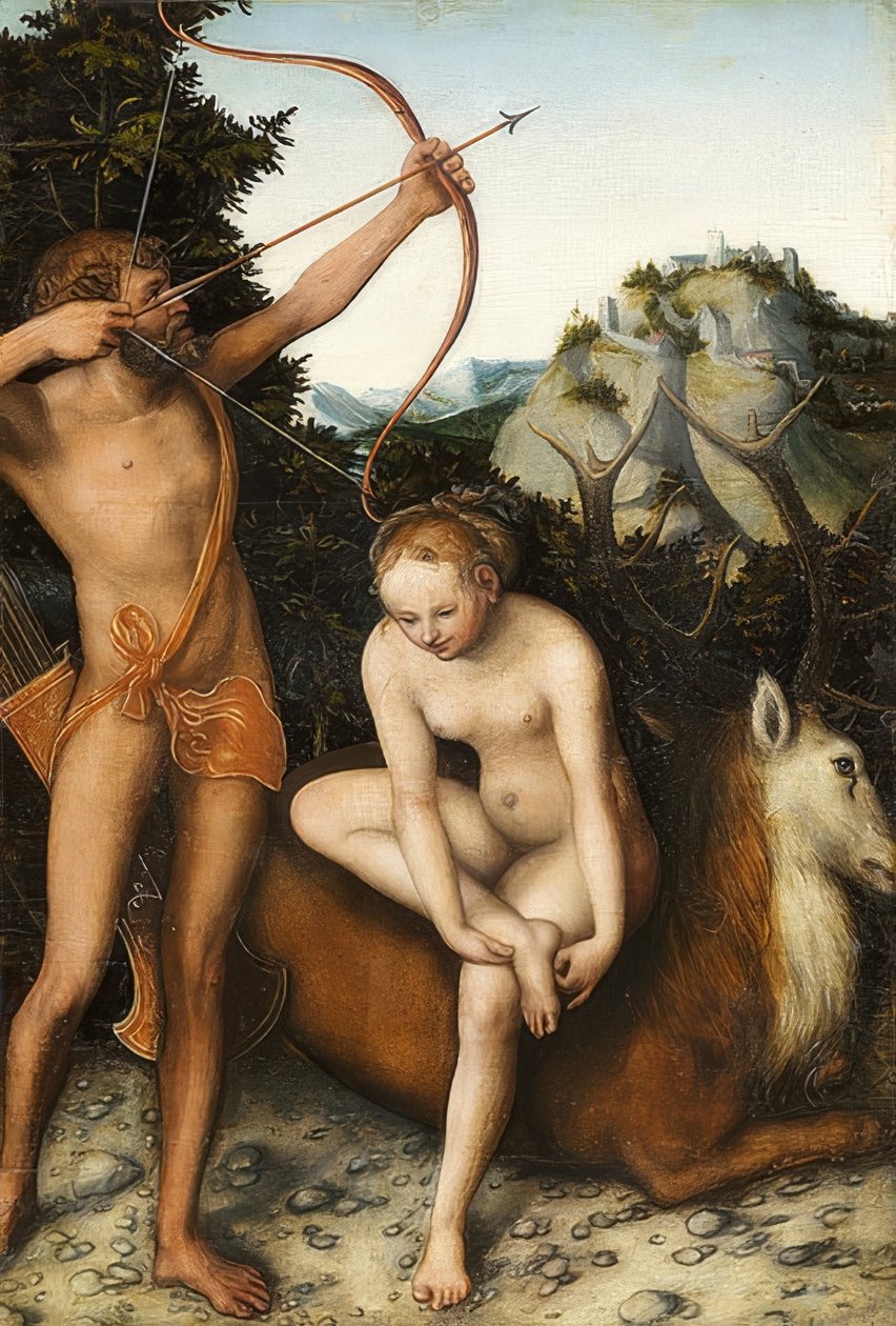 Apollo og Diana. Omkring 1530 af Lucas Cranach the Elder