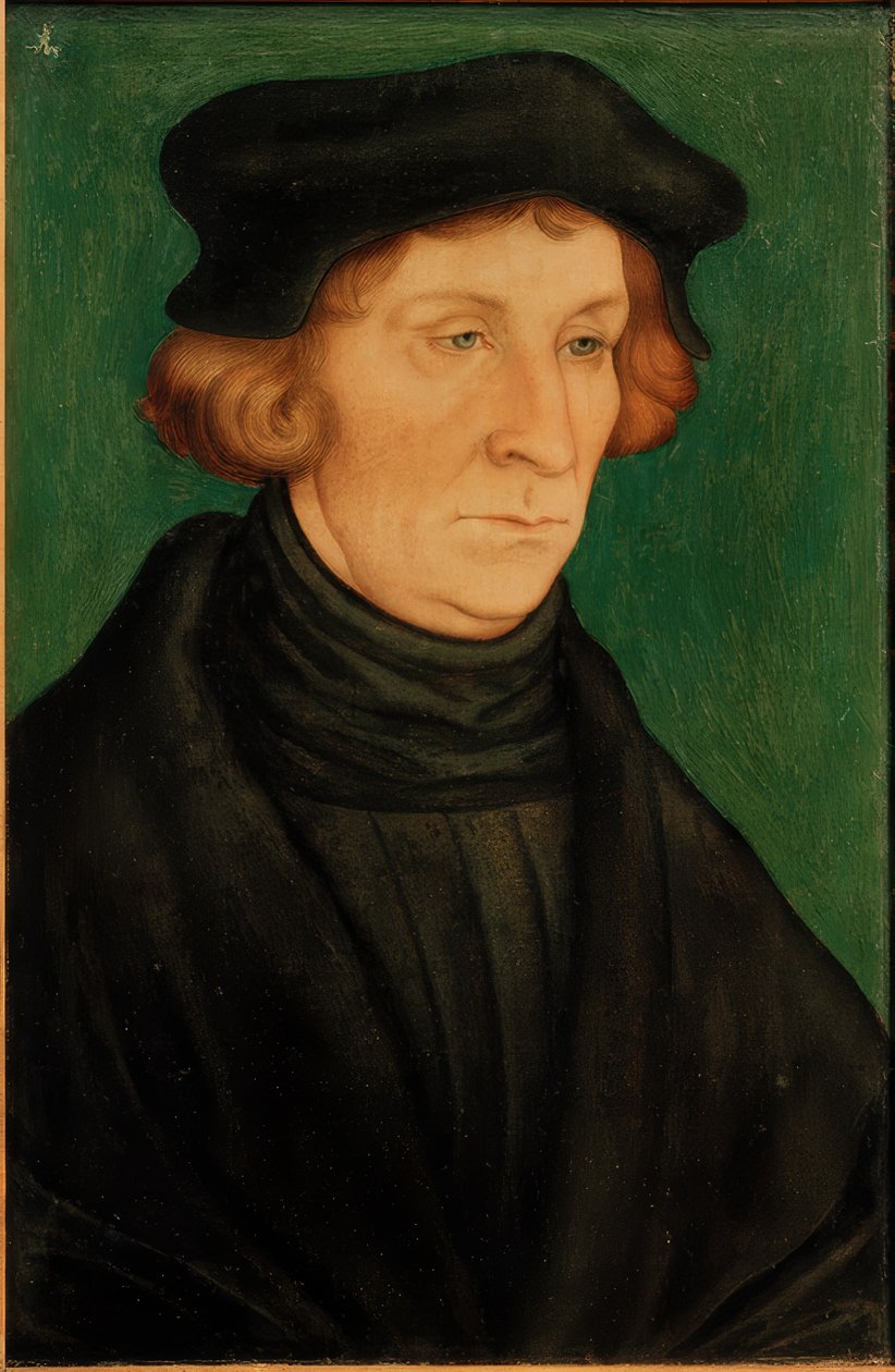 Portræt af en lærd (Otto Brunfels) af Lucas Cranach the Elder