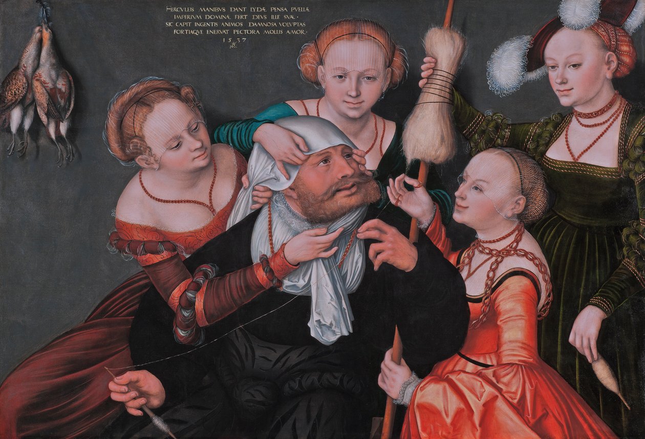 Herkules og Omphale af Lucas Cranach the Elder