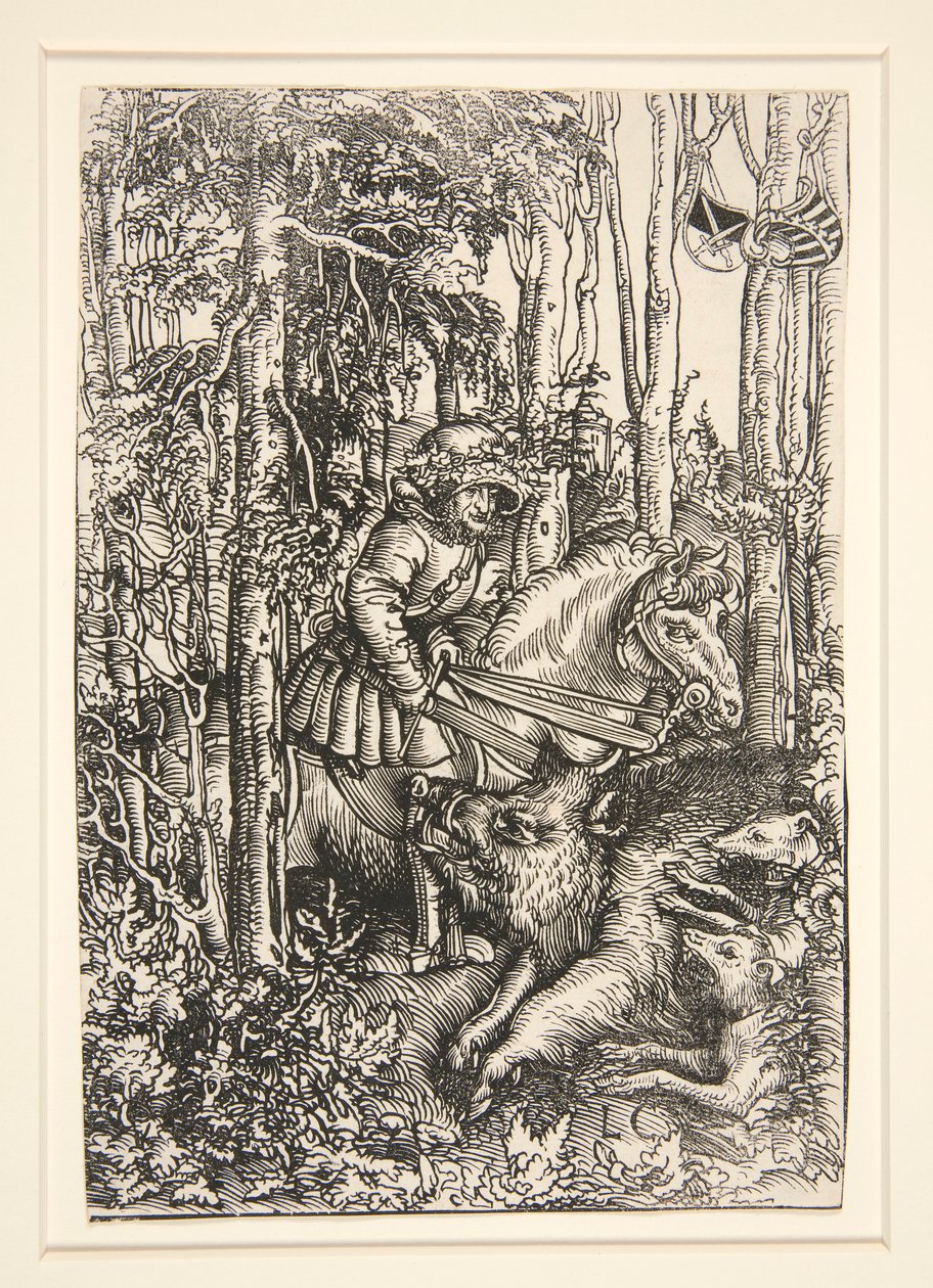 Jæger dræber et vildsvin af Lucas Cranach the Elder