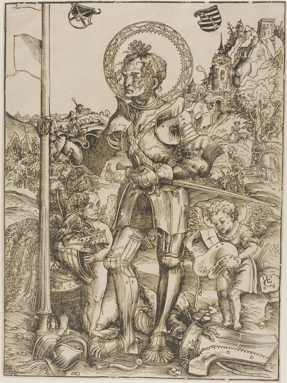 Sankt Georg stående af Lucas Cranach the Elder