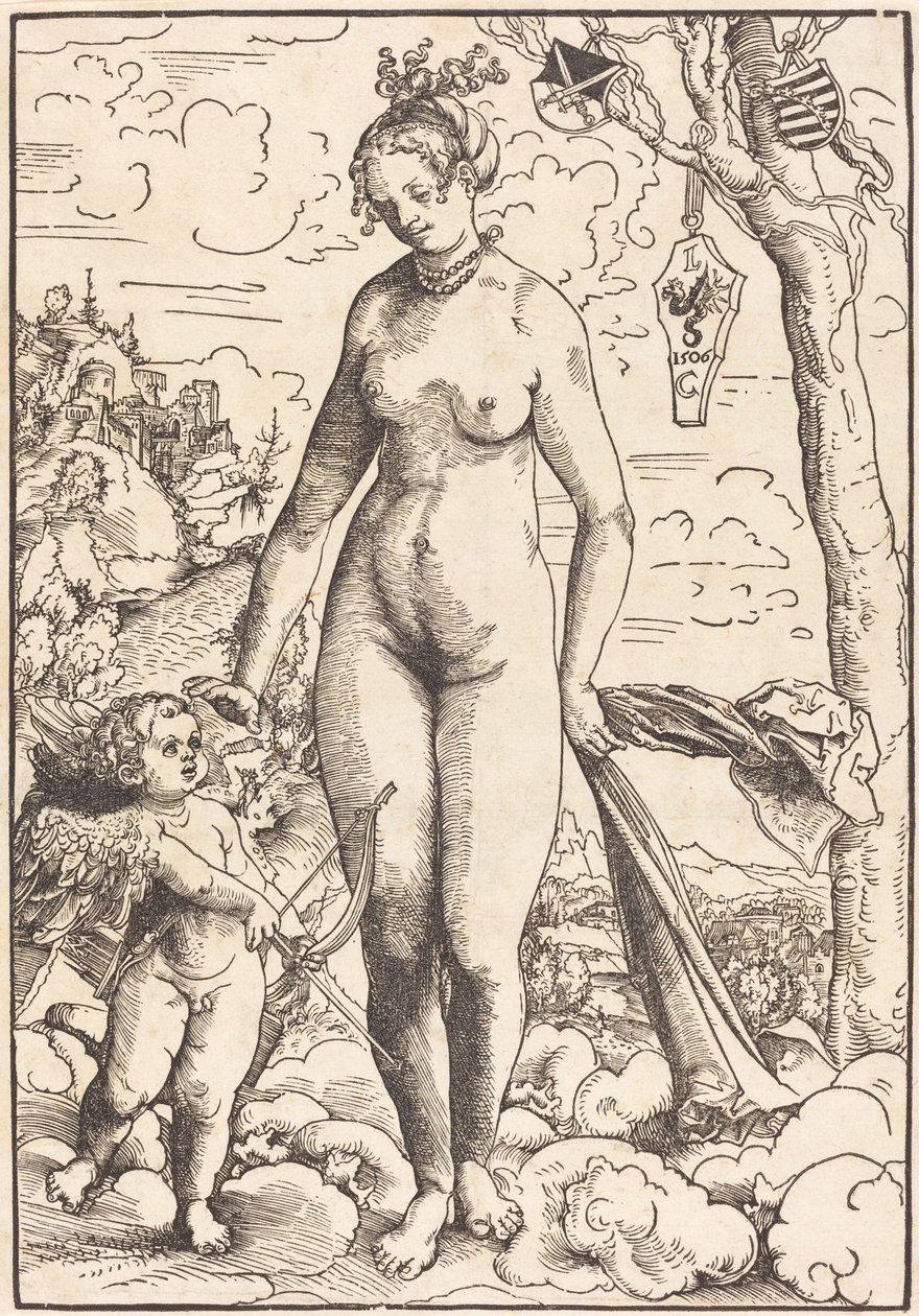 Venus og Amor af Lucas Cranach the Elder