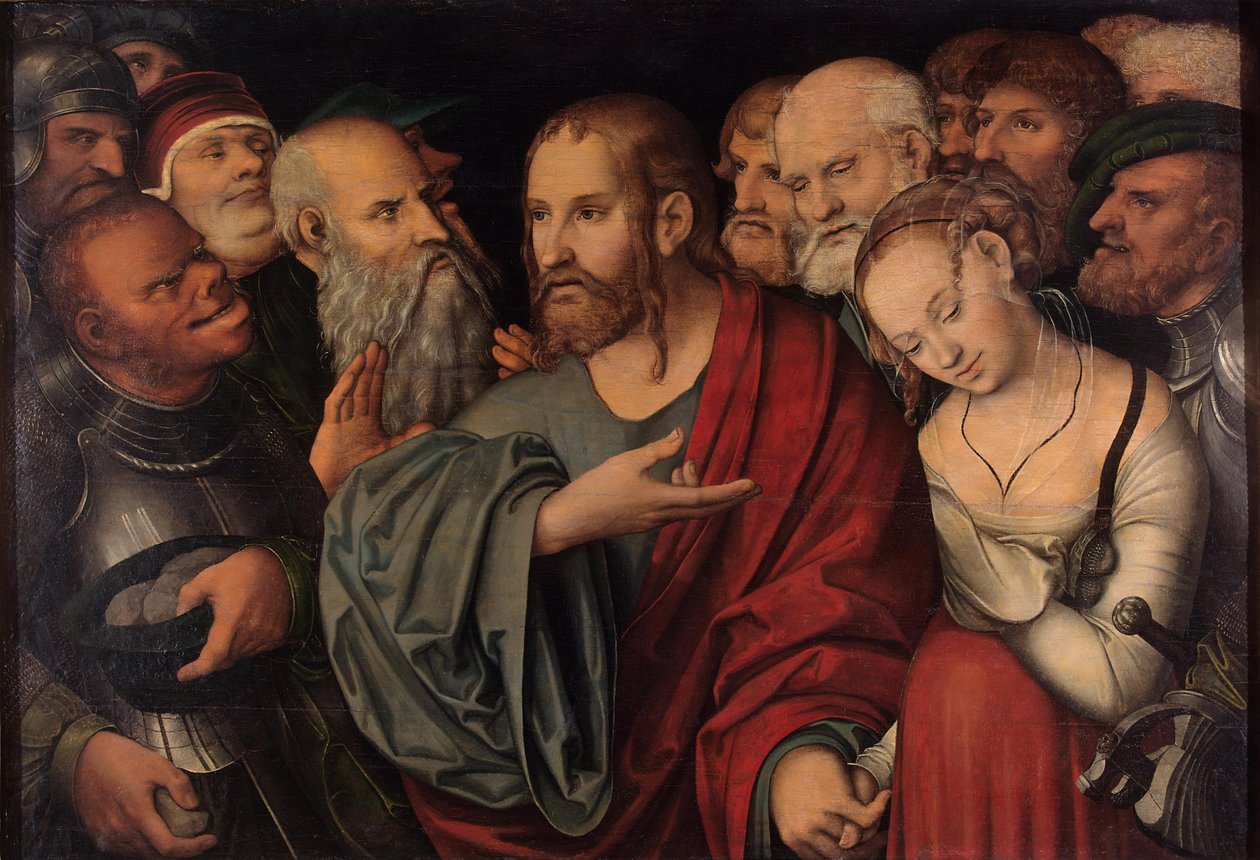 Kristus og den utro kvinde af Lucas Cranach the Younger