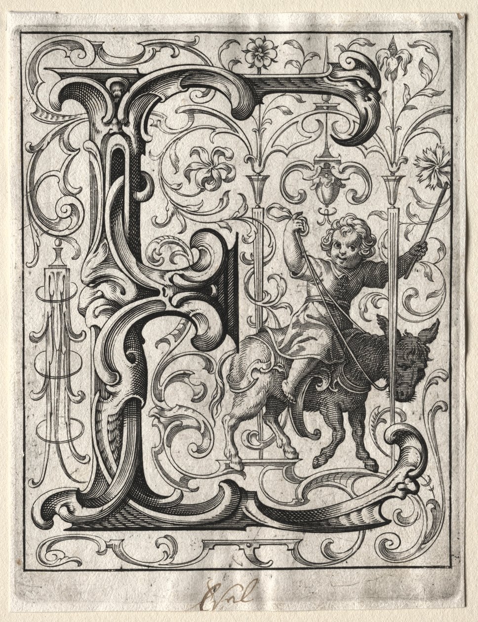 Ny ABC-hæfte: E, 1627. af Lucas Kilian