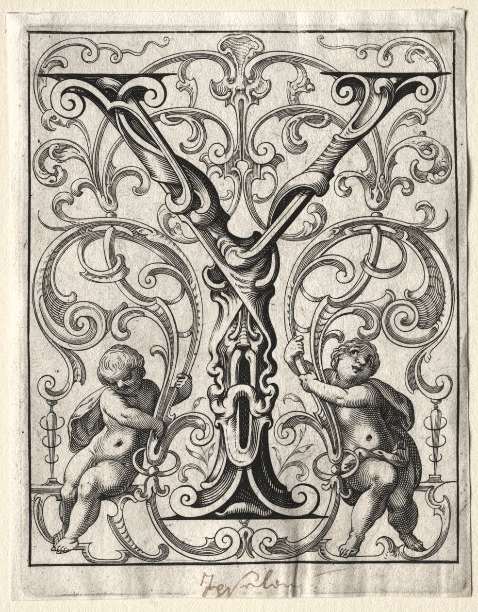 Ny ABC-hæfte: Y, 1627. af Lucas Kilian