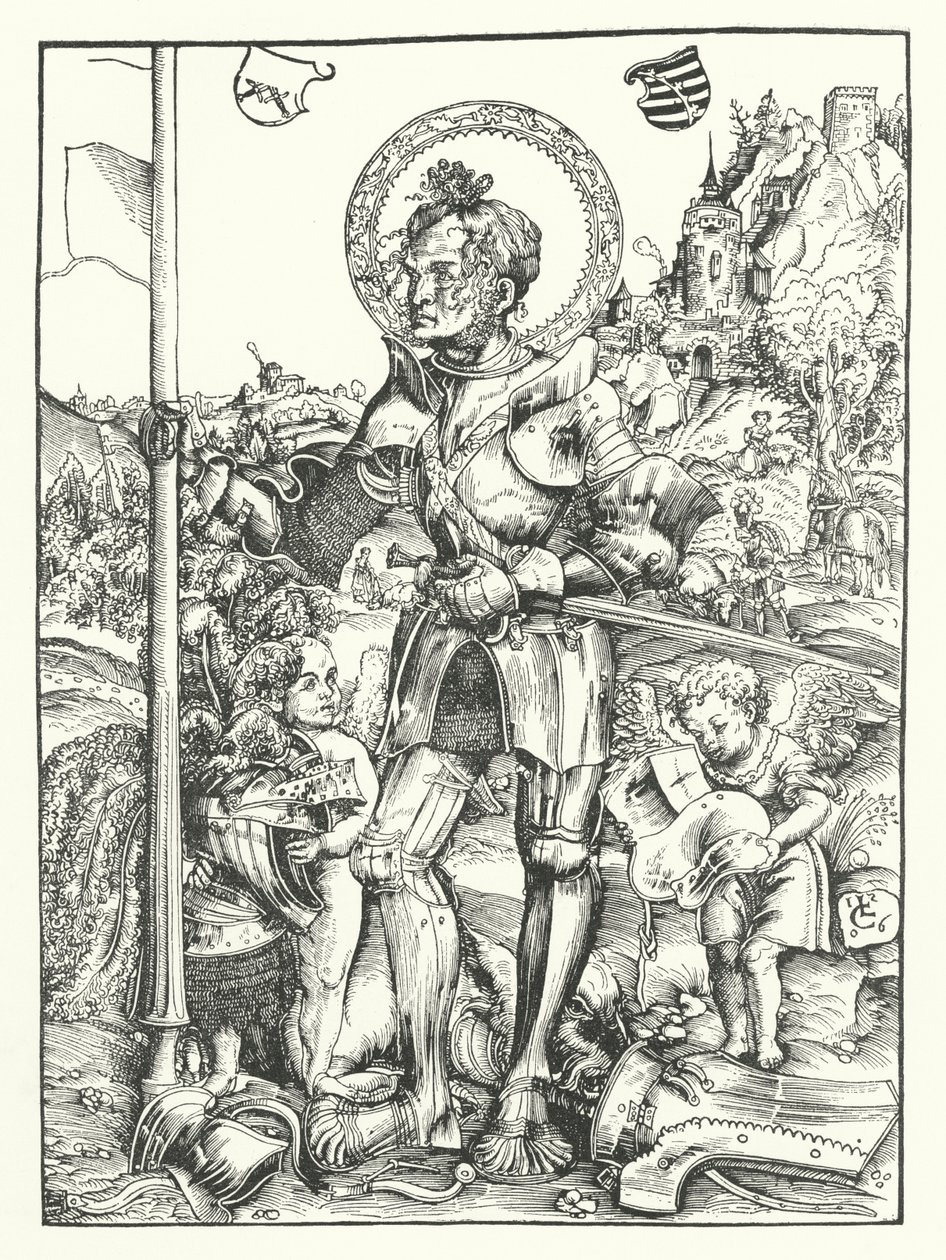 St George (gravering) af Lucas the Elder (after) Cranach