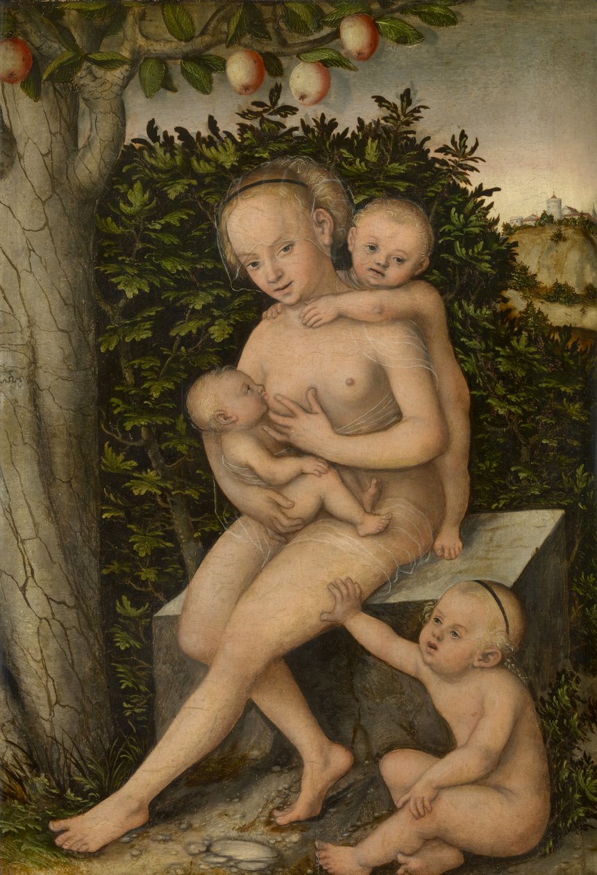 Velgørenhed (olie på panel) af Lucas the Elder Cranach
