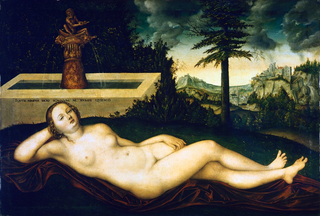 Nymfe ved springvand af Lucas the Elder Cranach