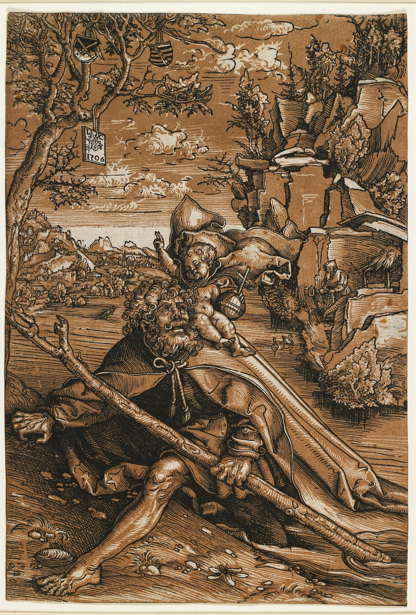Sankt Christopher, ca. 1509 af Lucas the Elder Cranach