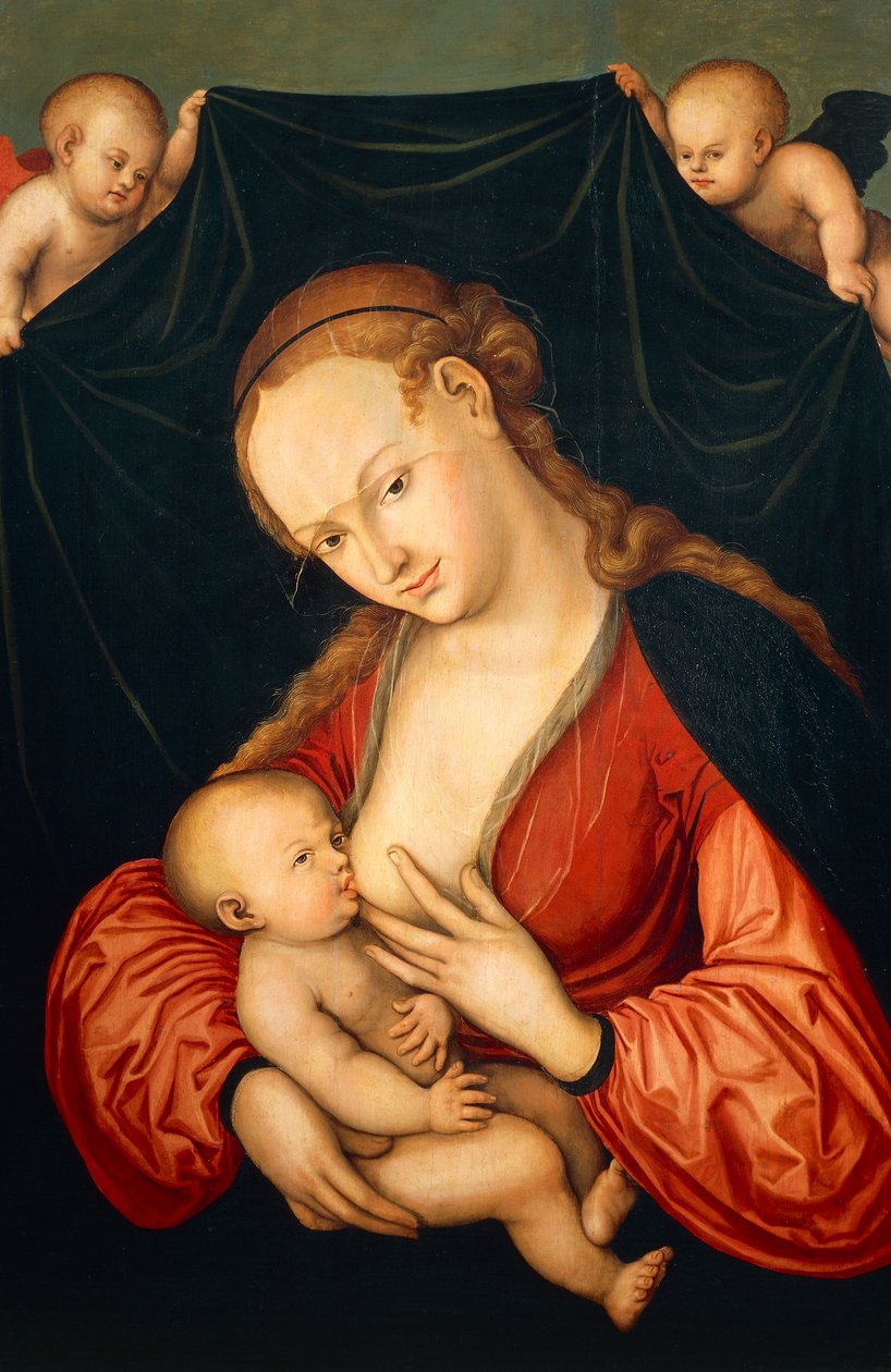 Jomfru Maria dier Jesus af Lucas the Elder Cranach