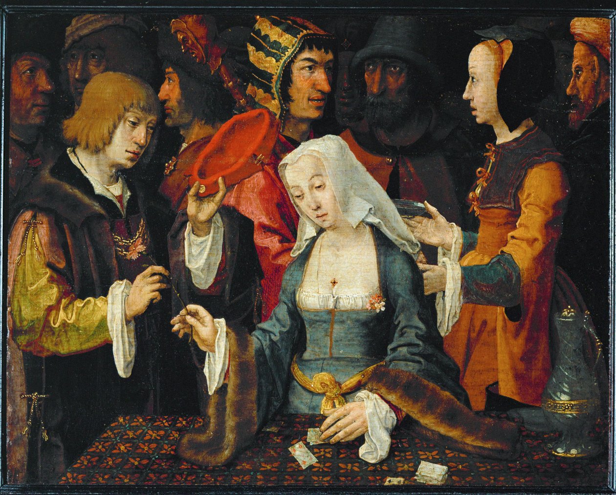 La Tireuse de cartes ... af Lucas van (studio of) Leyden