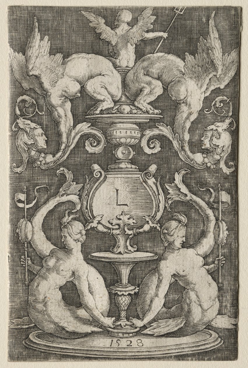 Panel af ornament, 1528. af Lucas van Leyden