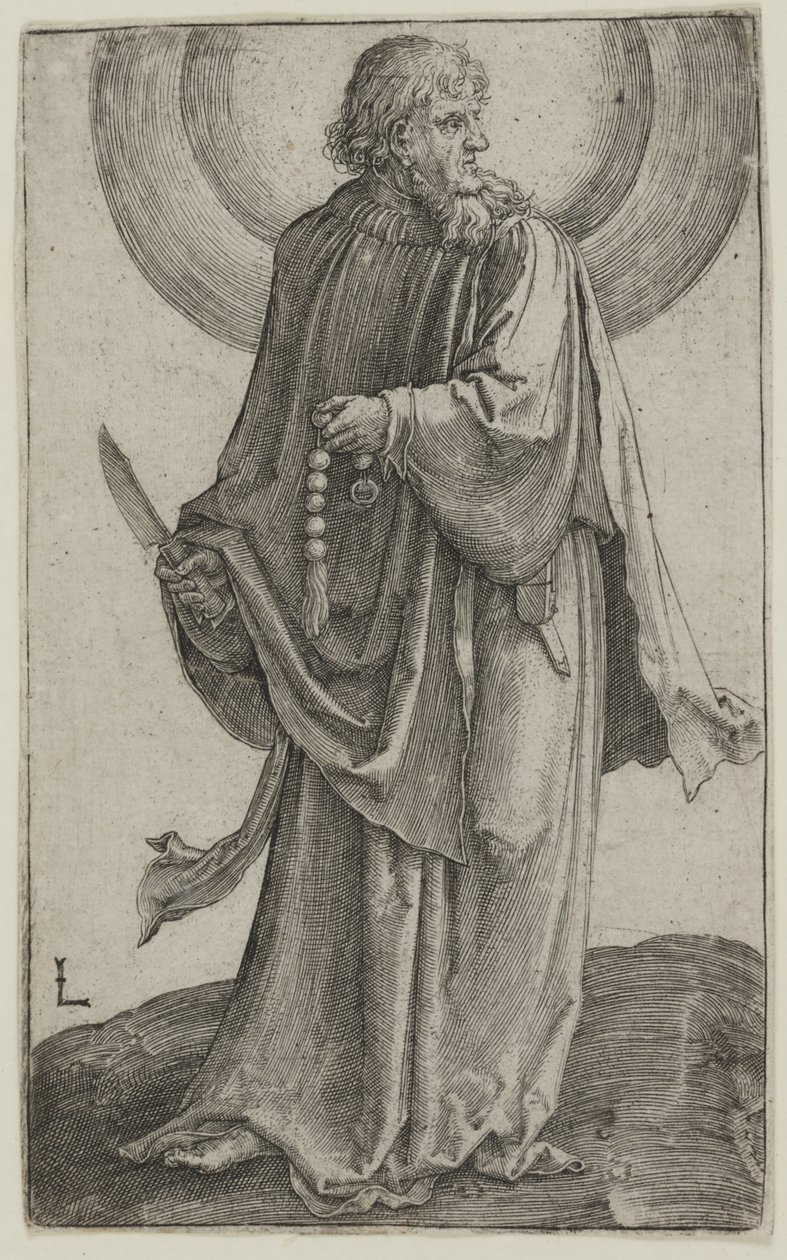 St. Bartholomew, ca. 1511 (gravering) af Lucas van Leyden