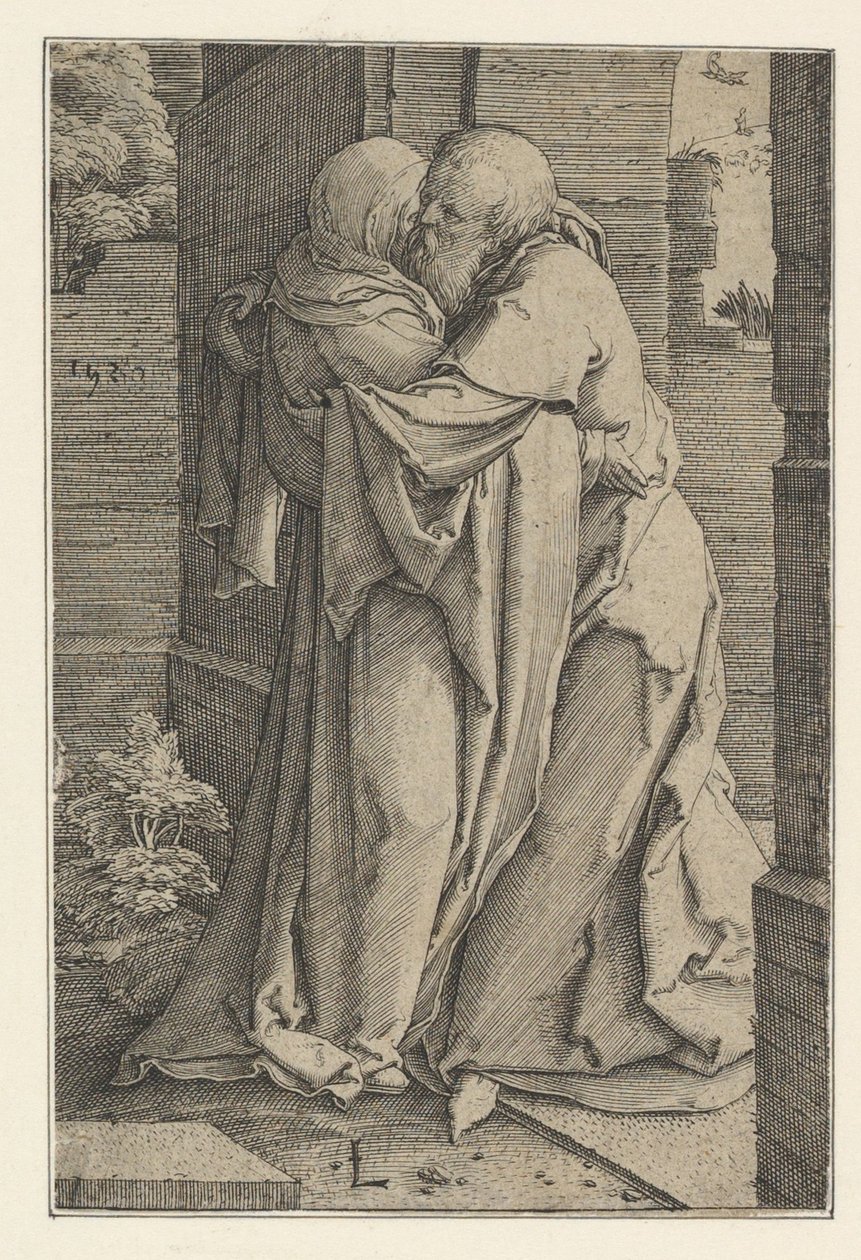 St. Joachim omfavner St. Anna, 1520. af Lucas van Leyden