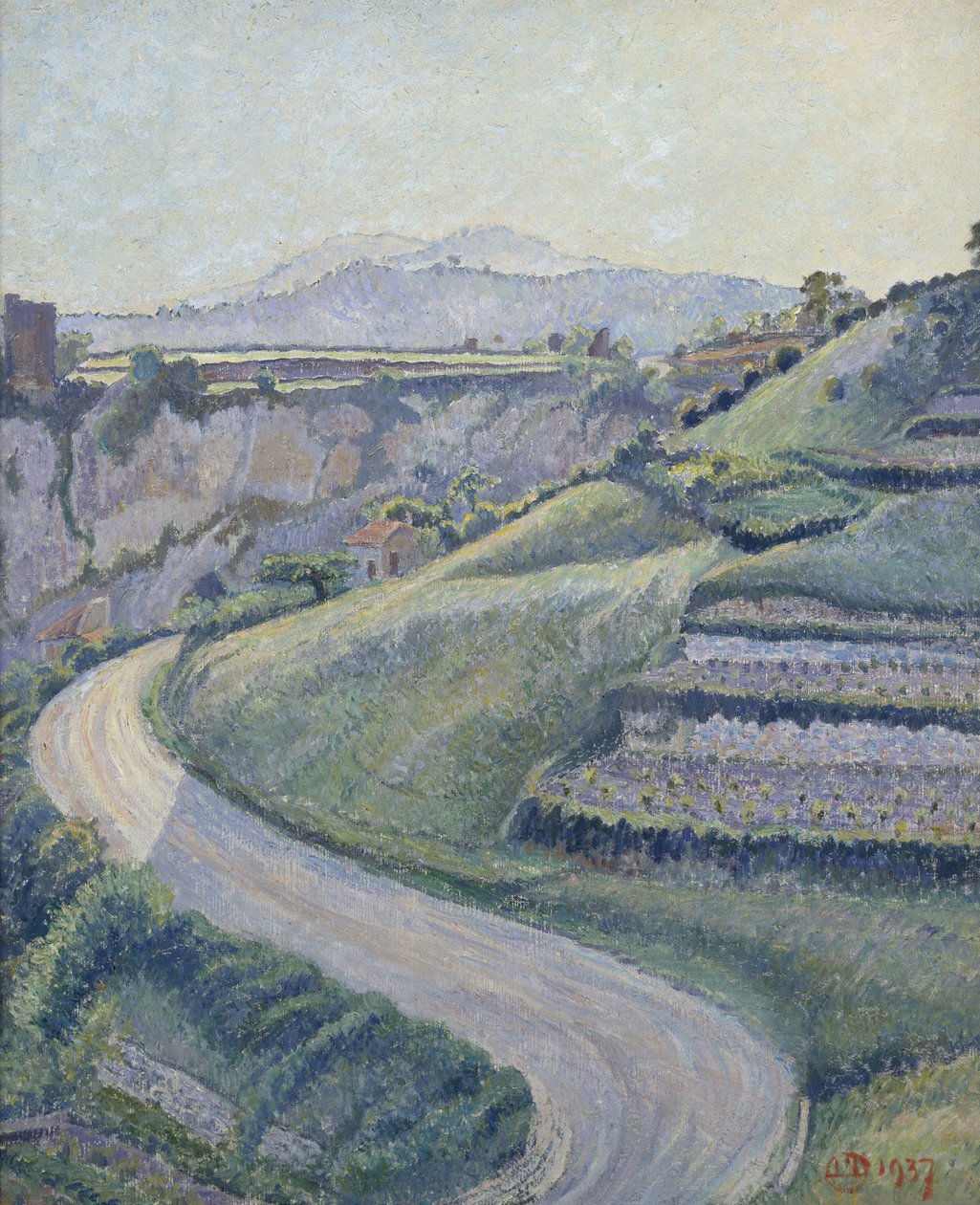 Den nye vej, Cotignac, 1937 af Lucien Pissarro