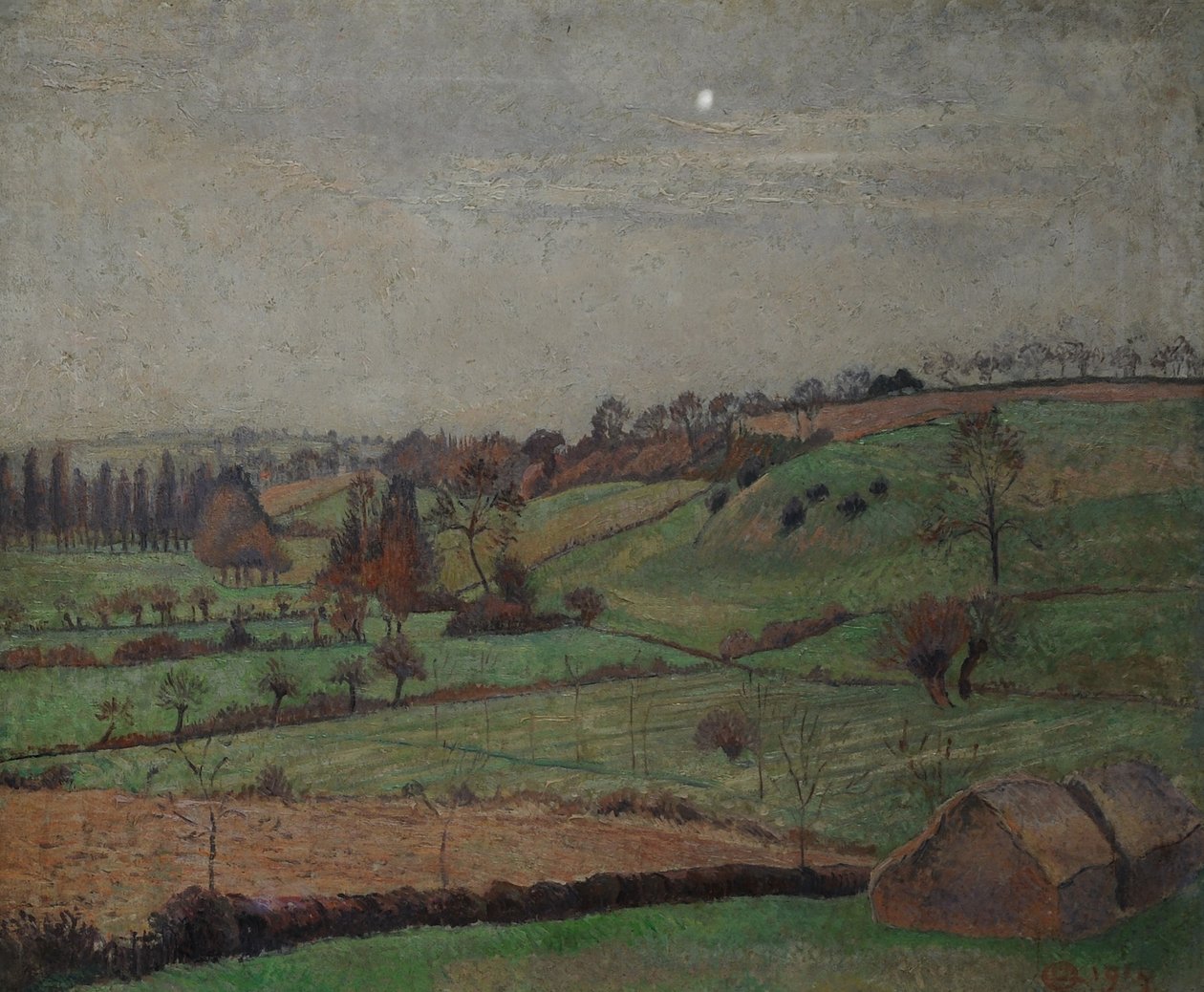 The Valley, Duton Hill, Elsenham, Essex, 1915 af Lucien Pissarro
