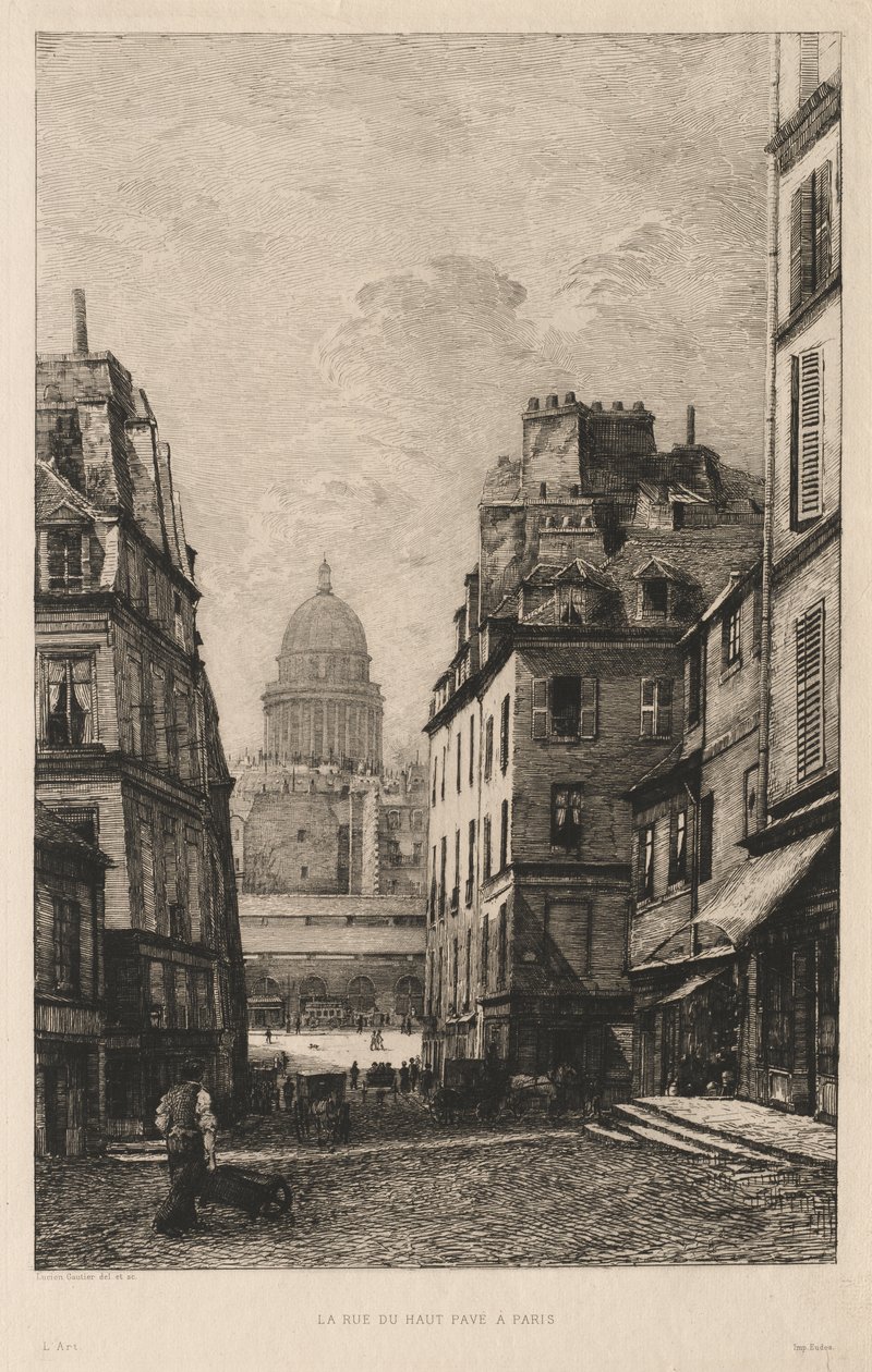 Rue du Haut Pavé i Paris af Lucien Gautier