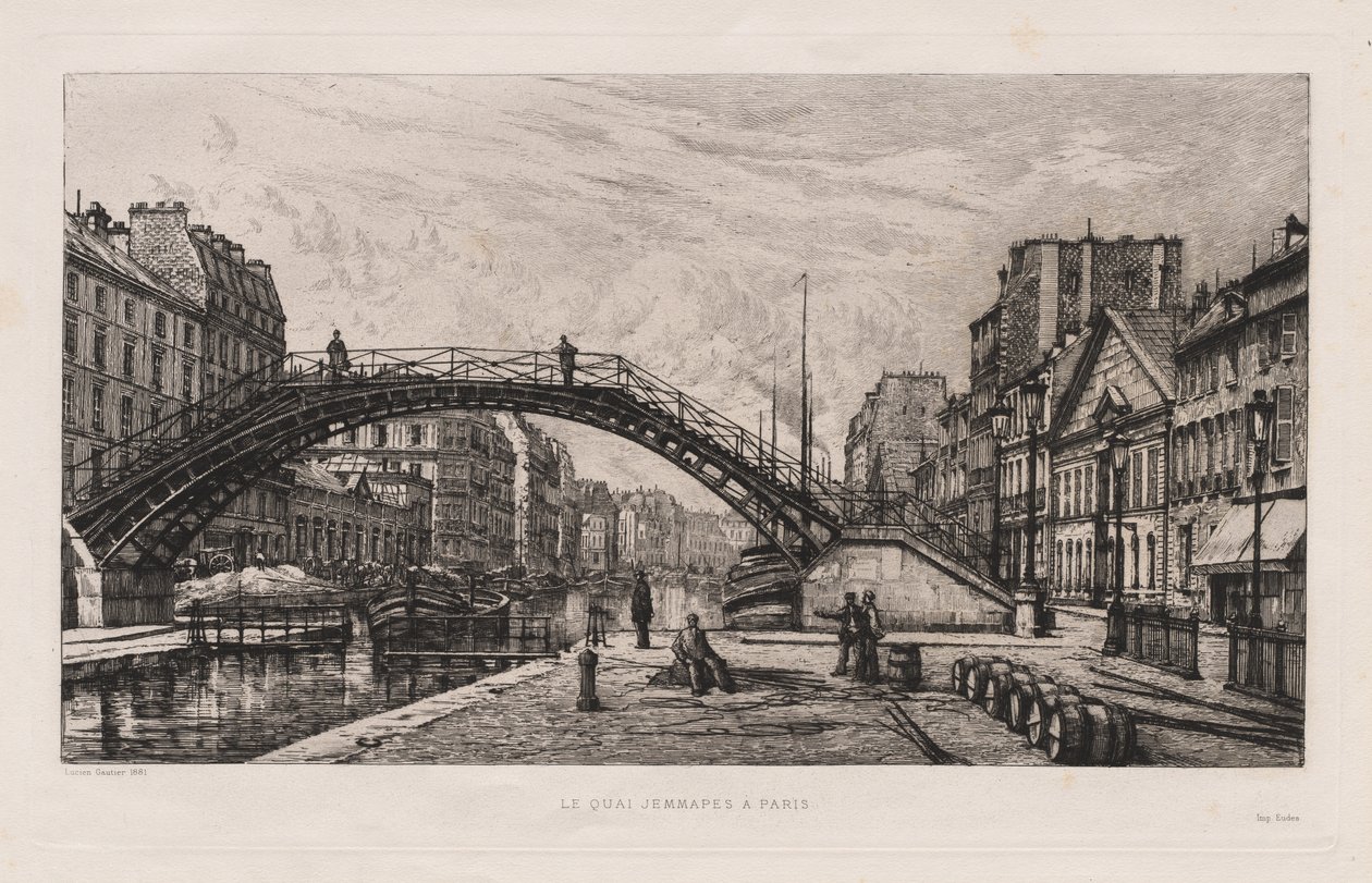 Quai Jemmapes i Paris, 1881. af Lucien Gautier