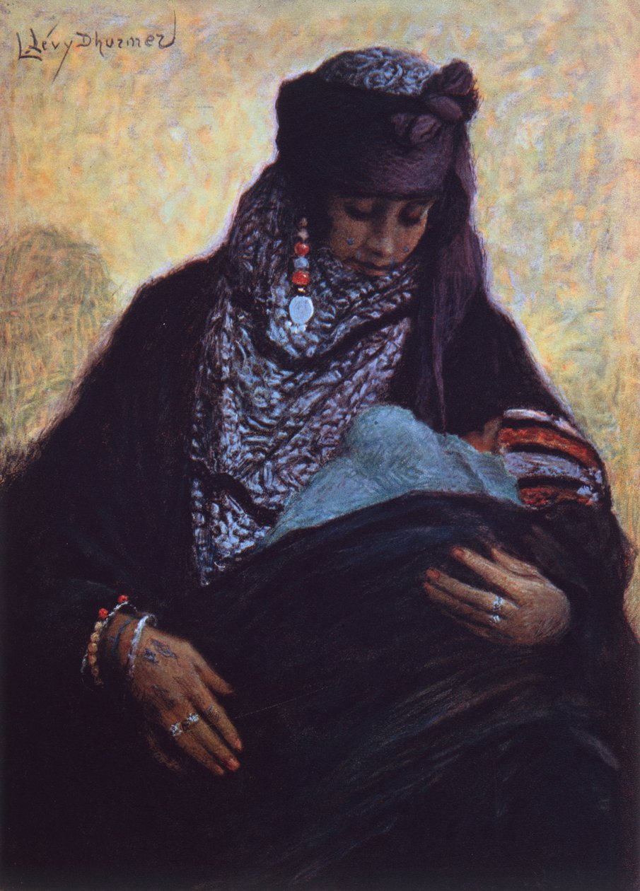 Algerisk mor (farvelitografi) af Lucien Levy Dhurmer