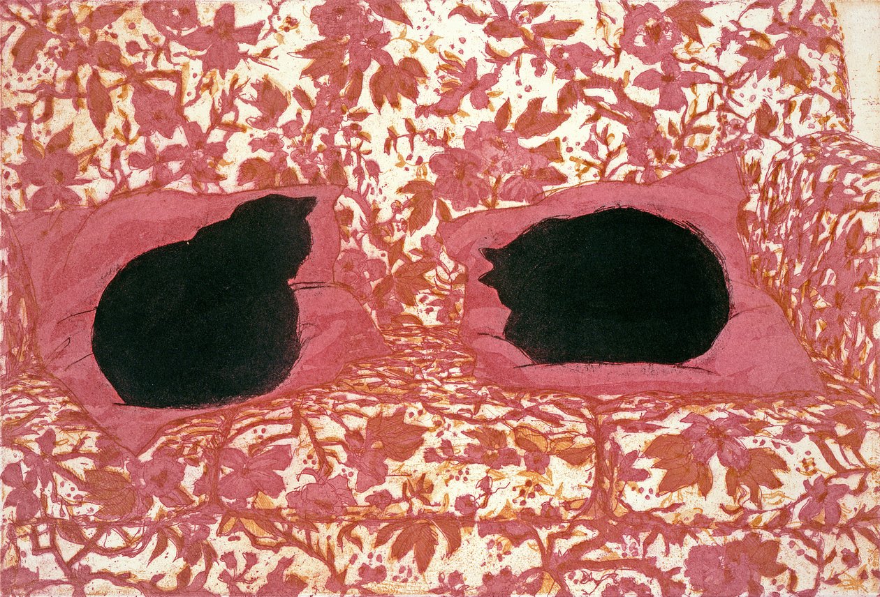 Cats, 1988 (radering på papir) af Lucy Willis