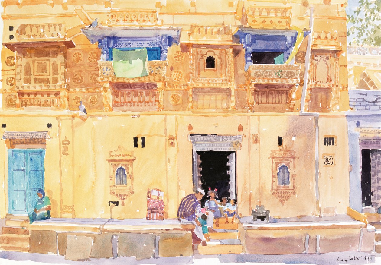 Jaisalmer, 1999 (wc på papir) af Lucy Willis