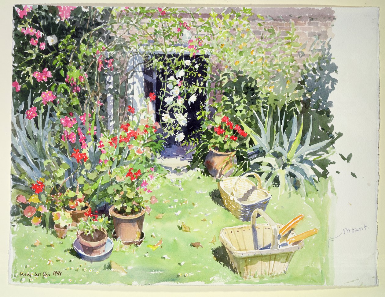 Outside Looking In, 1991 (wc på papir) af Lucy Willis