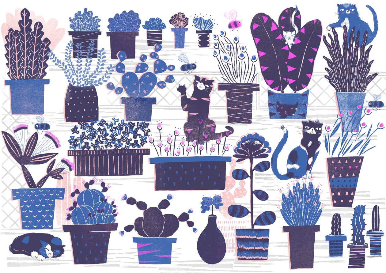 Cat Garden, 2015 (digital) af Lucy Banaji