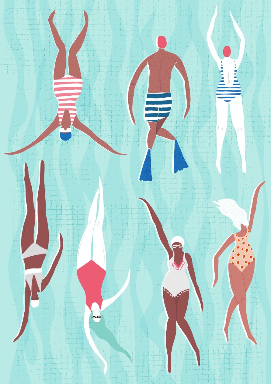 Svømmere, 2014 (digital) af Lucy Banaji