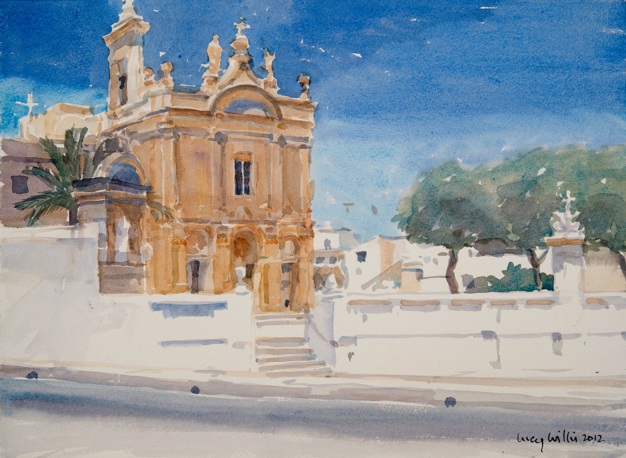 Capuccini-kirken, 2012 (wc på papir) af Lucy Willis