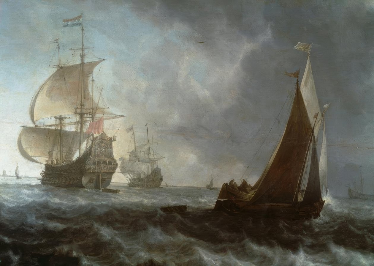 hollandske krigsskibe af Ludolf Backhuysen