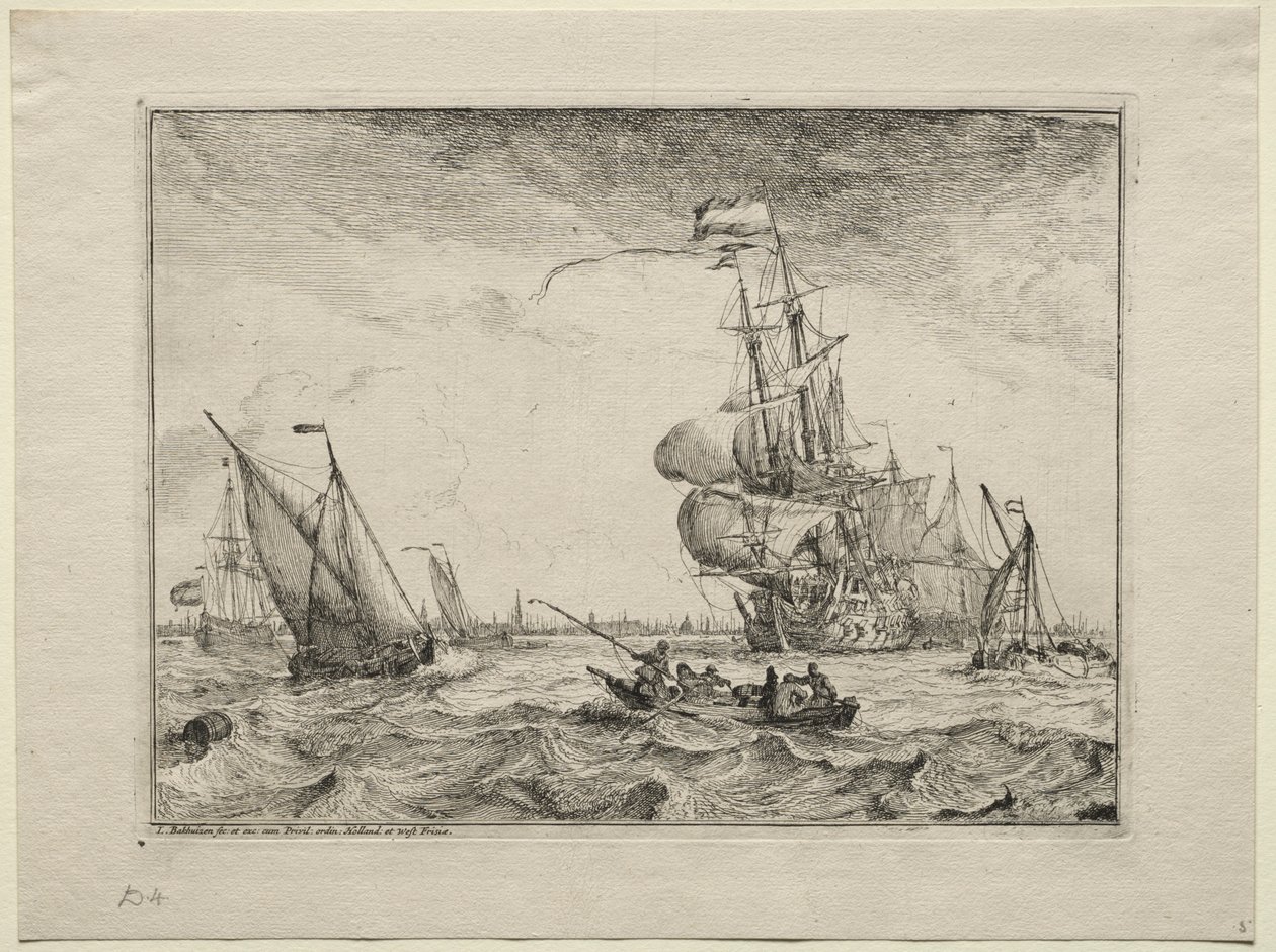 Skibe under fuld sejl, 1701. af Ludolf Backhuysen