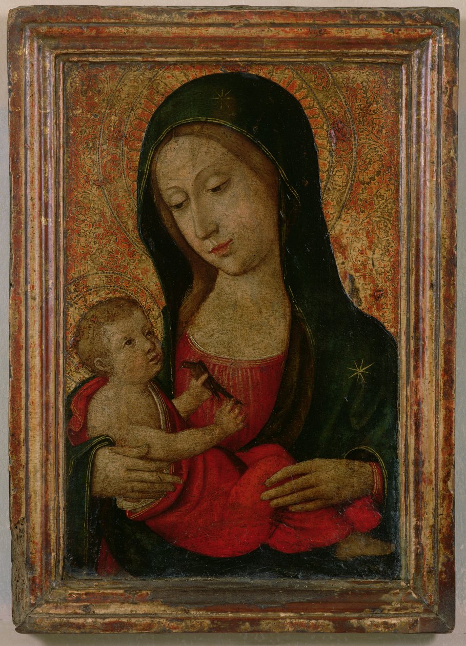 Madonna og barn (tempera på panel) af Ludovico Brea