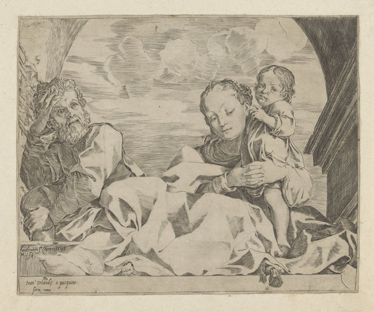 Hellig Familie under en bue af Ludovico Carracci