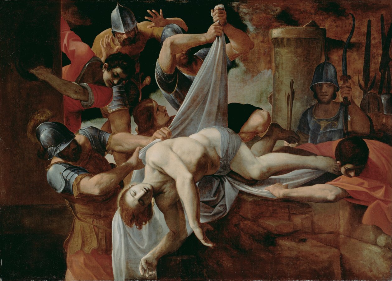 Sebastian smidt ned i Cloaca Maxima af Ludovico Carracci