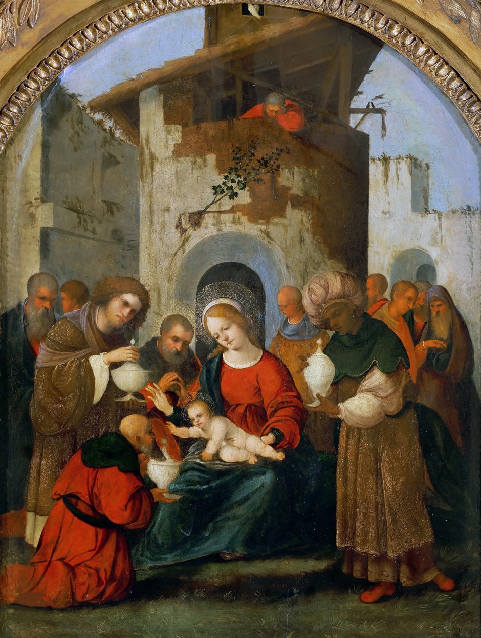 Magiernes tilbedelse, 1522. af Ludovico Mazzolino