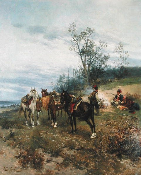 Græsning, ca. 1890 (olie på lærred) af Ludwick Gedleck