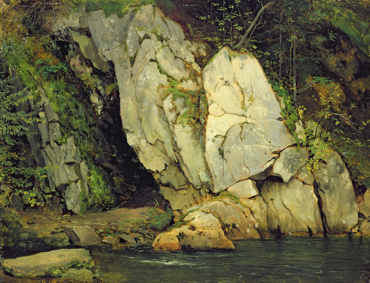 Nåleøjet, 1839-40 (olie på pap) af Ludwig Adrian Richter