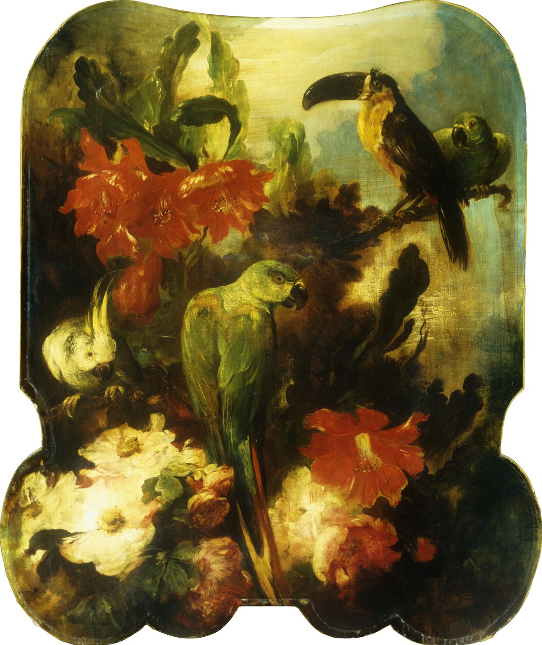 Eksotiske fugle og blomster af Ludwig Adam Kunz