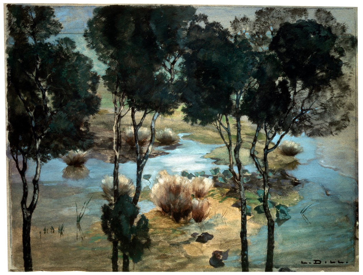 Landskab, 1900-tallet. af Ludwig Dill
