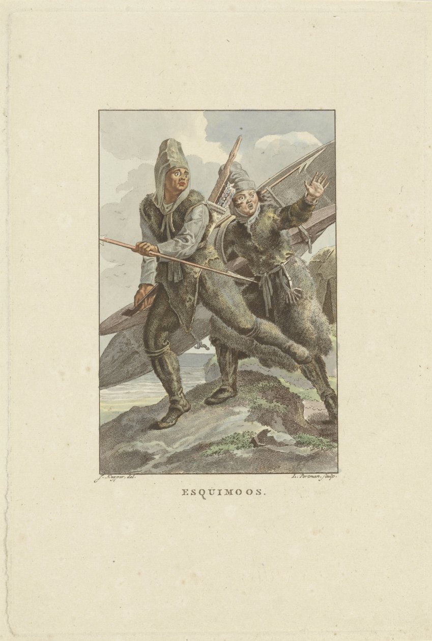 Flygtede fra Inuit Esquimoos (titel på objekt) af Ludwig Gottlieb Portman