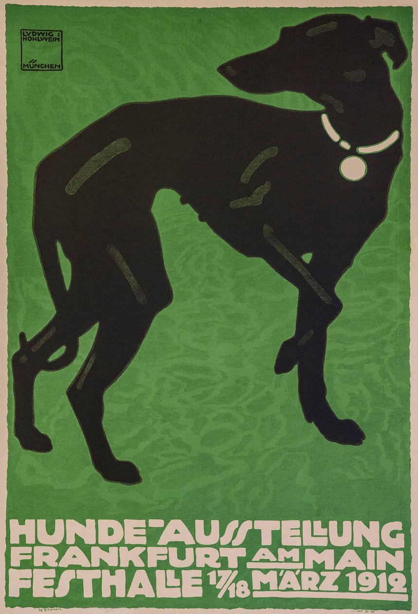 Hundeudstilling, 1912. af Ludwig Hohlwein