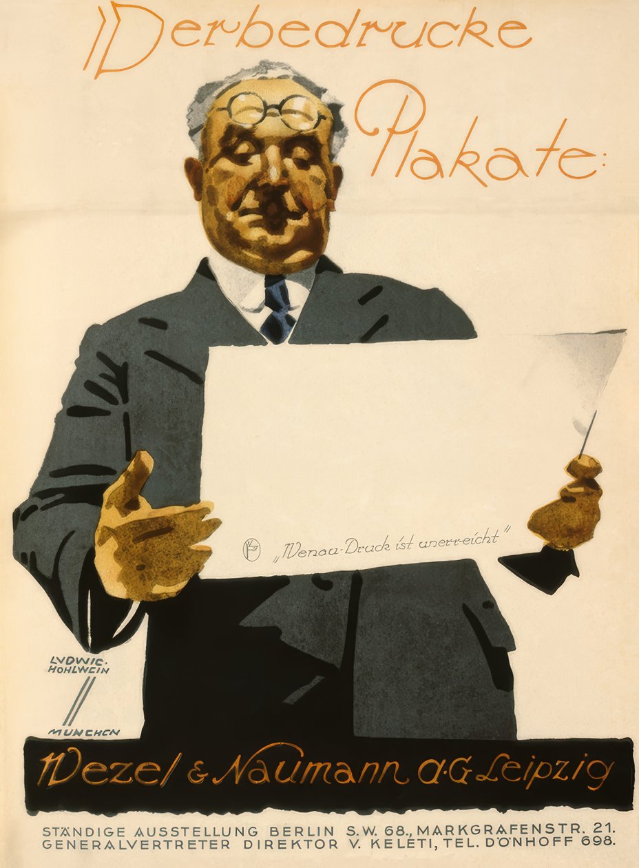Reklame trykker plakater af Ludwig Hohlwein
