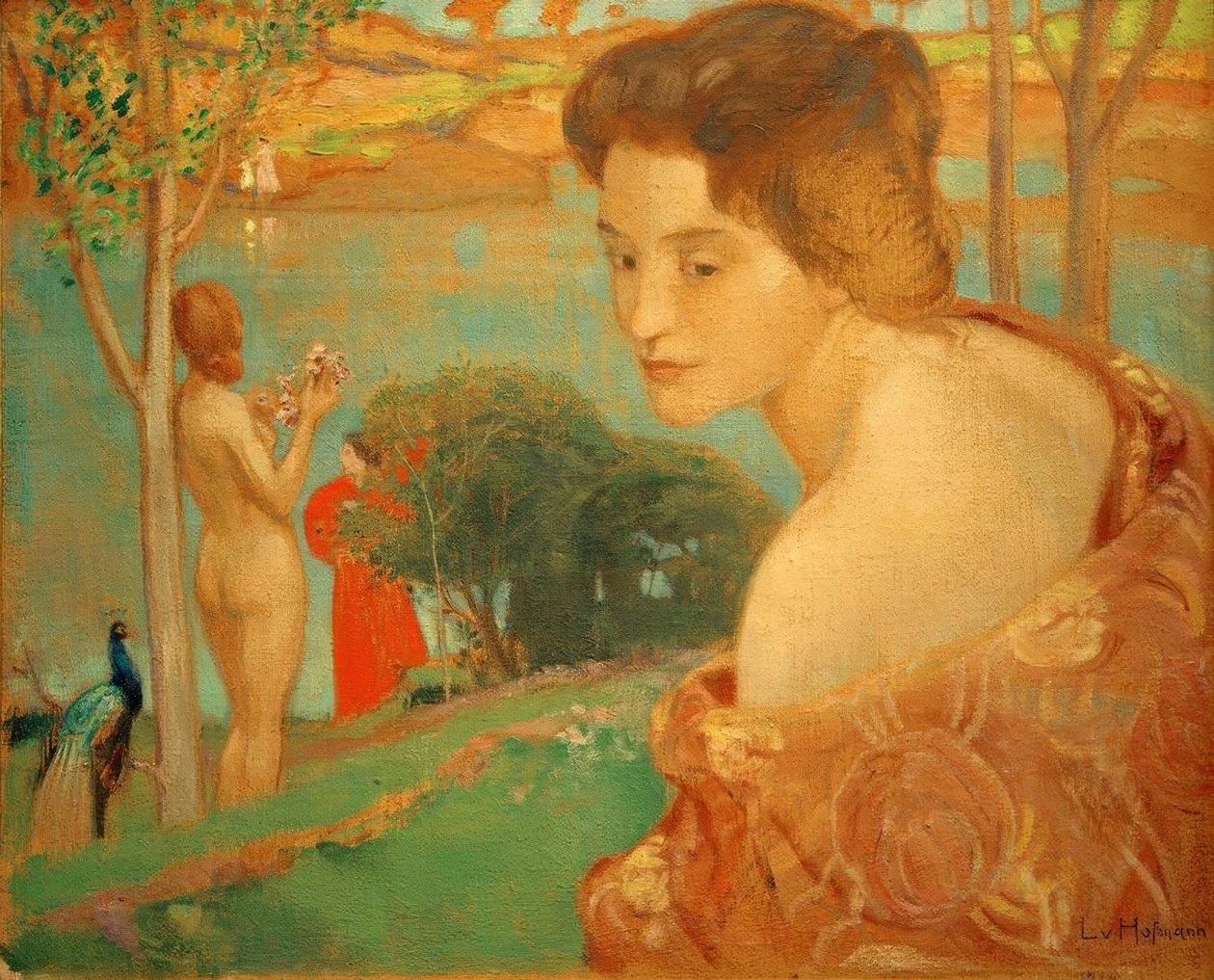 Pige på stranden af Ludwig von Hofmann