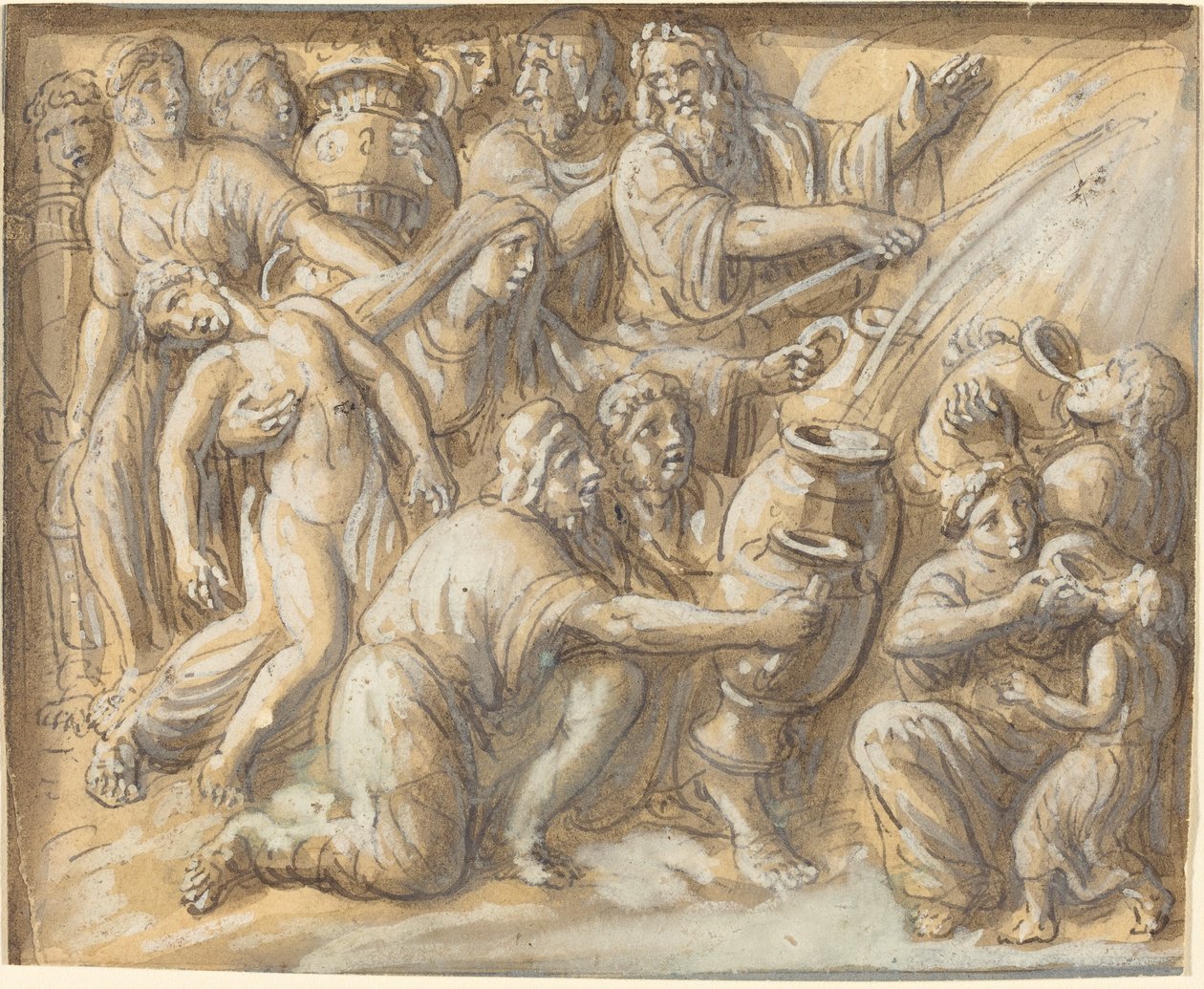 Moses trækker vand fra klippen af Luigi Ademollo