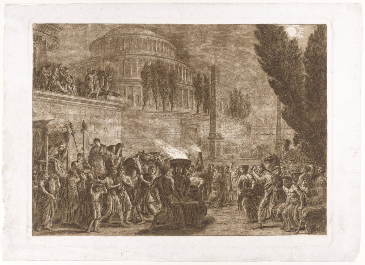 Procession ved det gamle tempel af Luigi Ademollo