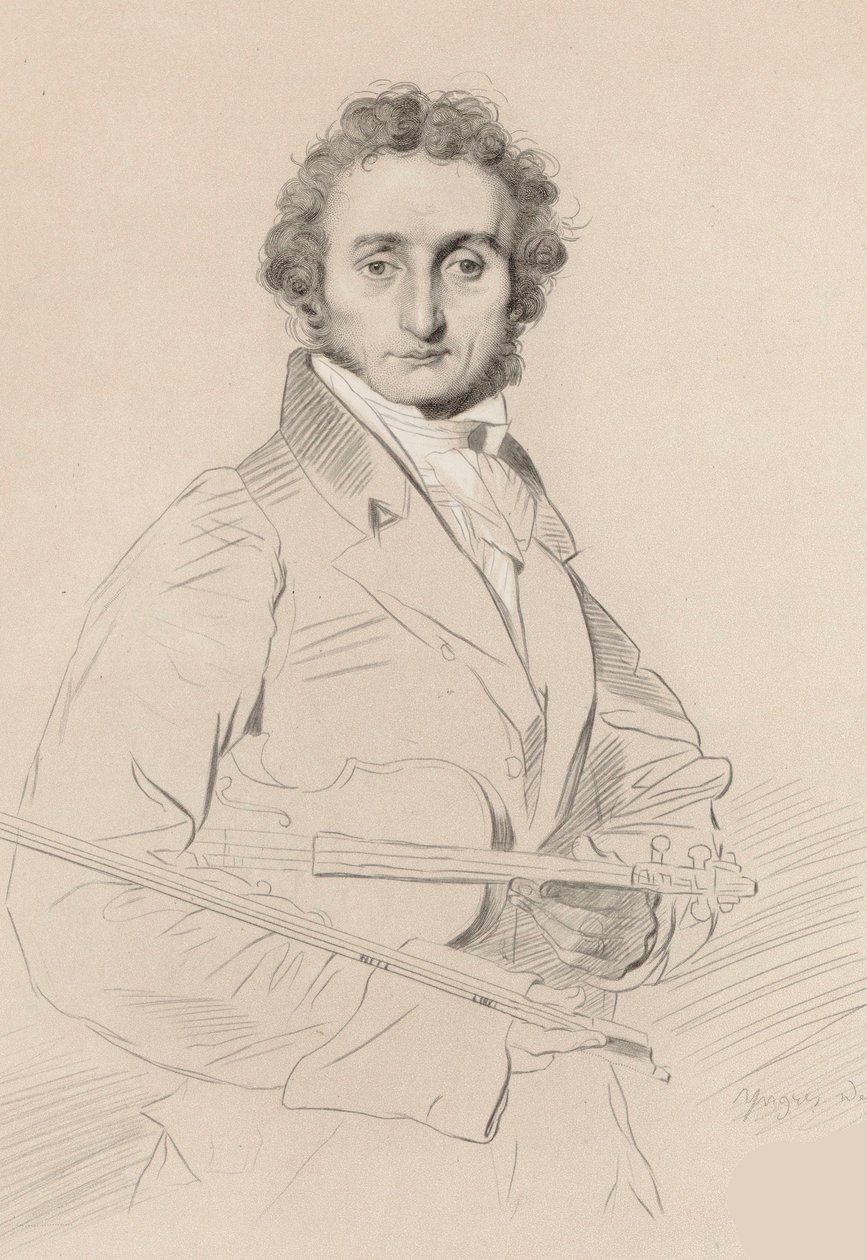 Portræt af Niccolò Paganini 1782-1840, 1830. af Luigi Calamatta