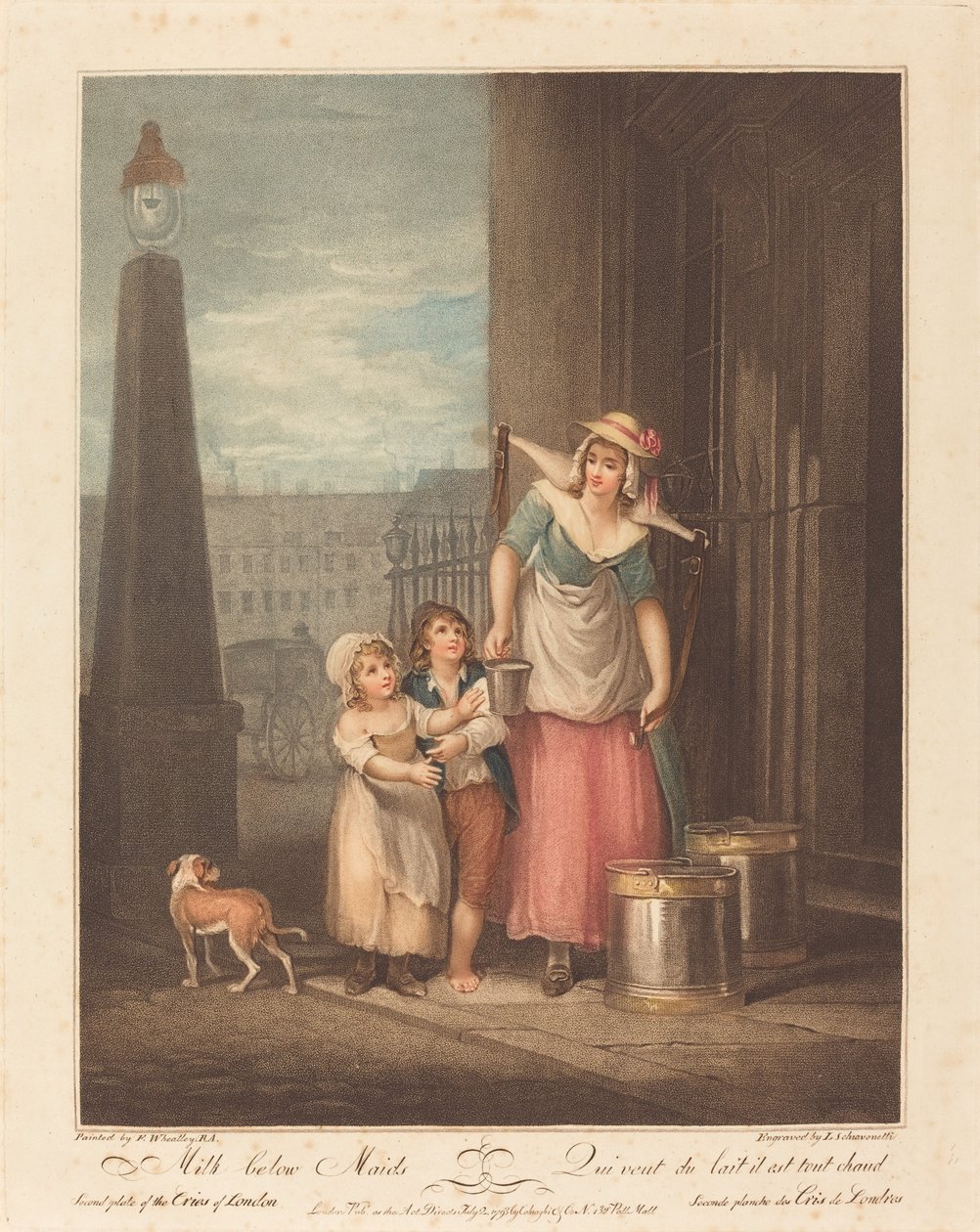 Mælk under Maids af Luigi Schiavonetti after Francis Wheatley